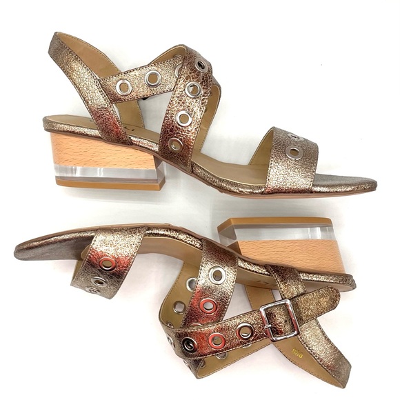 Vaneli Metallic Strappy Sandals. Size 8.5. Block Heel. - Picture 13 of 14